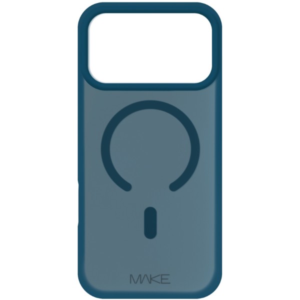Фото - Чехол для смартфона MAKE for Apple iPhone 17 Pro Silicone Aura Magnet Dark Blue (MCLAM-AI17PDB)